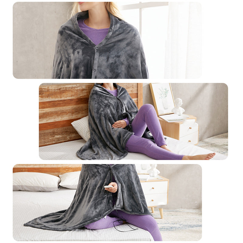 USB-verwarmde omslagdoek van fleece met drie standen