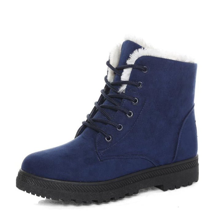 Hoge snowboots voor dames met veters en warme wolvoering