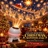 Kerstlichtprojector met bewegende sterpatronen, USB-voeding, wit