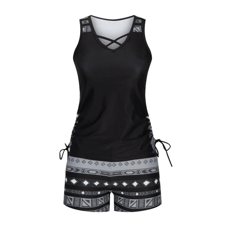 European And American Women's Seperated Swimwear High Waist Swimsuit Tied Top