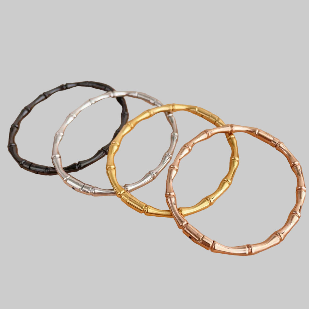 Titanium Steel Closed Bamboo-knot Bracelet For Women