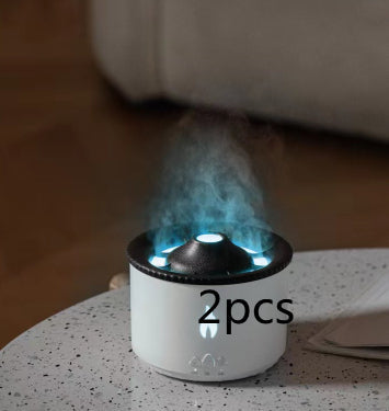 Vulkaan aroma diffuser met kwallenringen en vlameffect, 350 ml