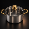 Titanium kookpan met deksel, PFAS-vrij, zonder chemische coating