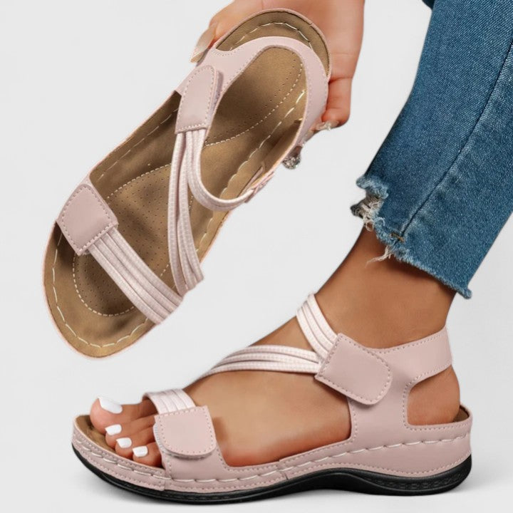 Sandalen met plateauzool, bandjes en open neus voor dames