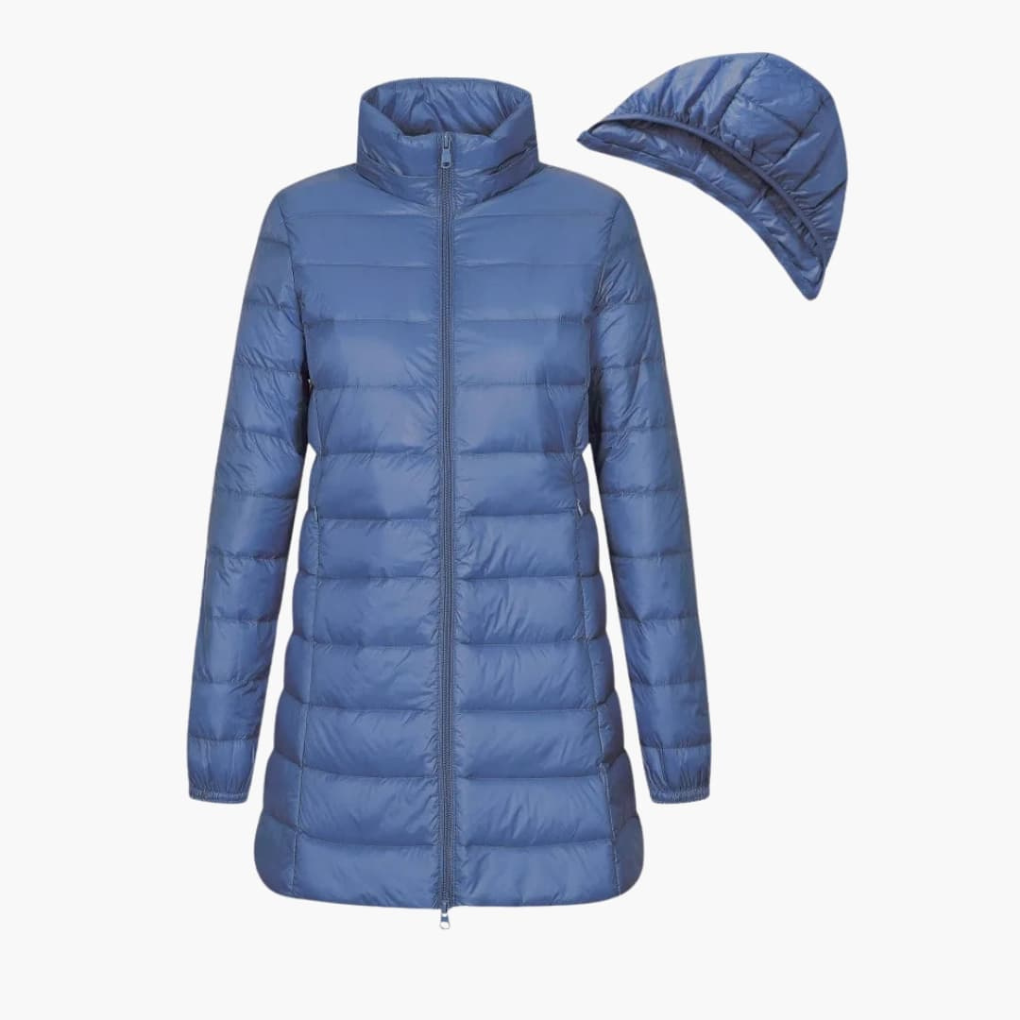 Dames Winter Donsjack met Capuchon en Lange Snit