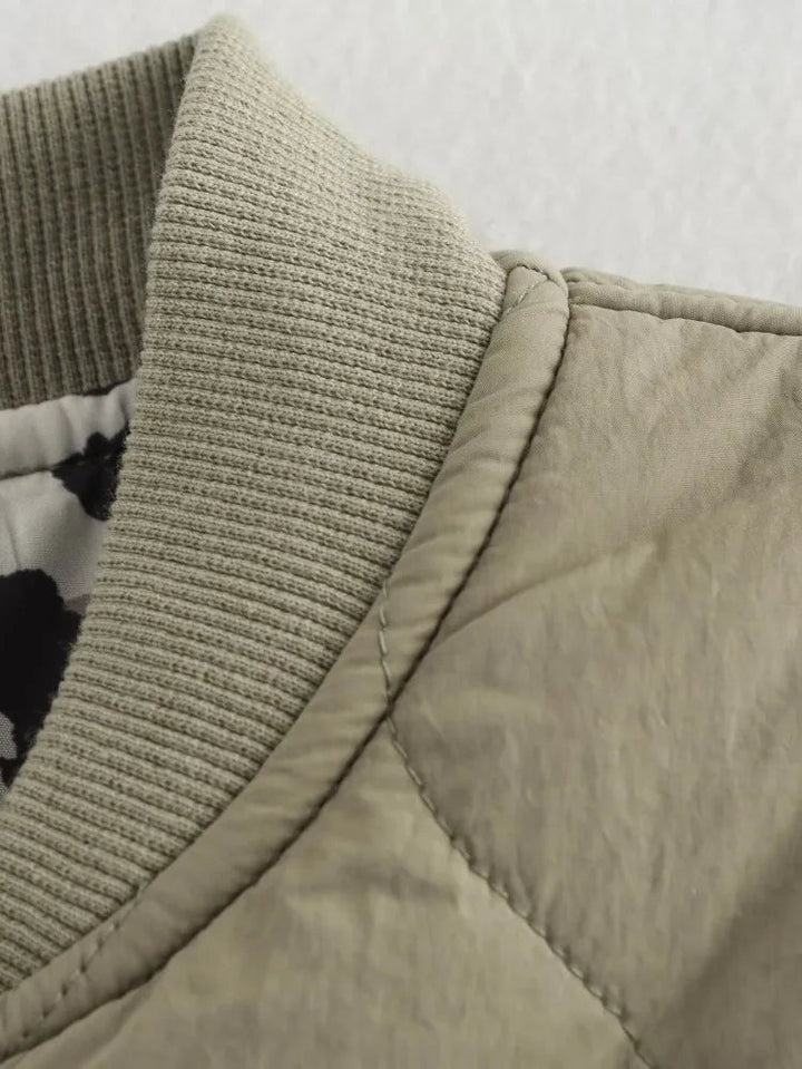 Gewatteerde Jas met Luipaardvoering voor Dames