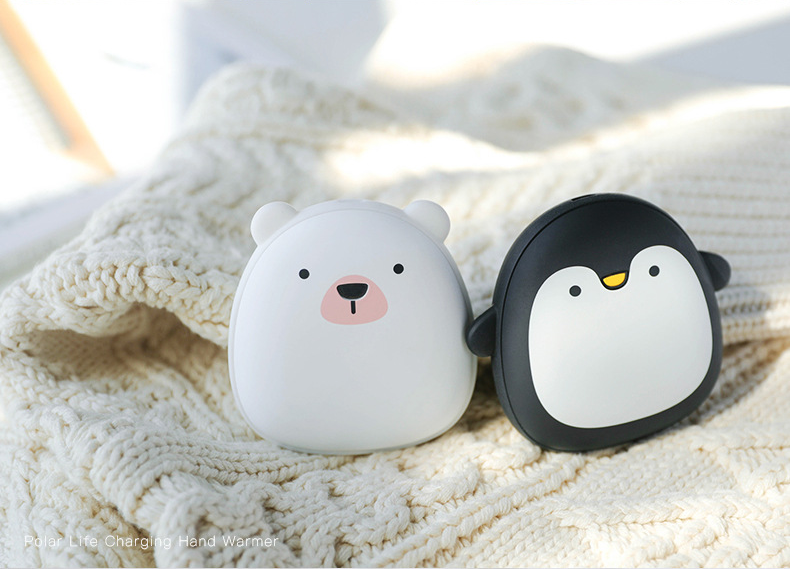 Schattige handwarmer pinguïn of ijsbeer, oplaadbaar via USB