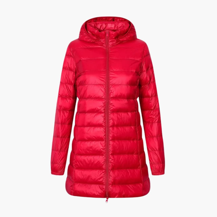Dames Winter Donsjack met Capuchon en Lange Snit
