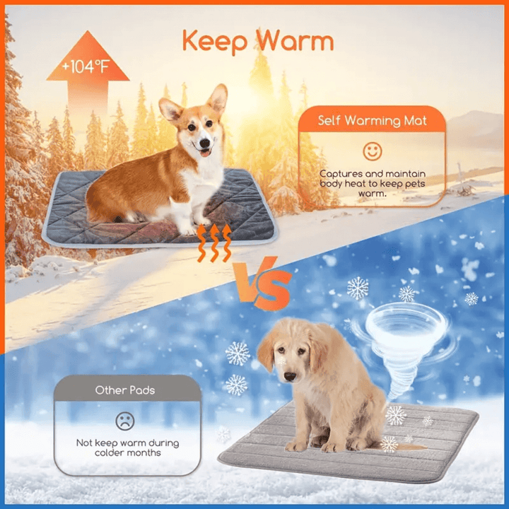 Zelfverwarmend ligkussen voor hond en kat met antislip onderkant