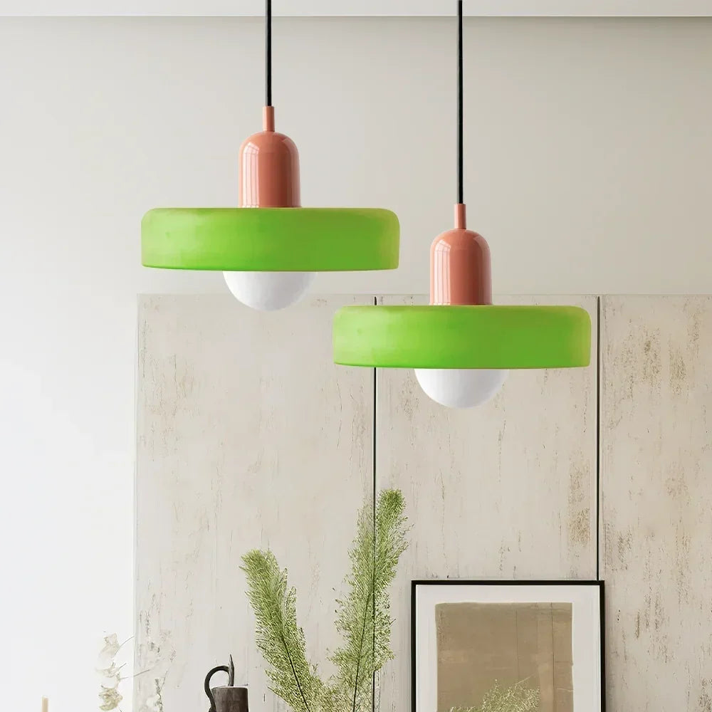 Bauhaus glas-in-lood hanglamp