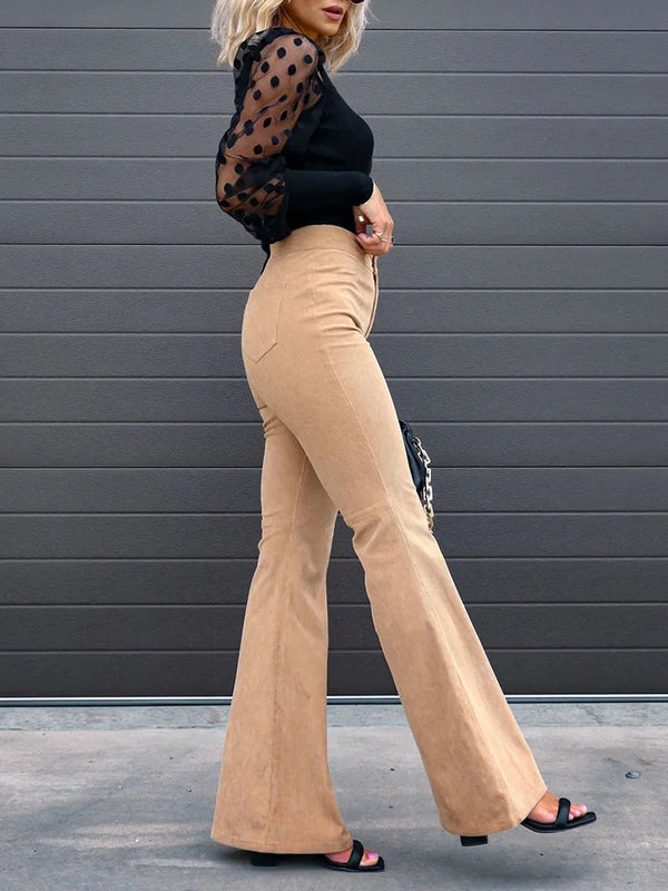Trendy Corduroy Flare Broek Dames