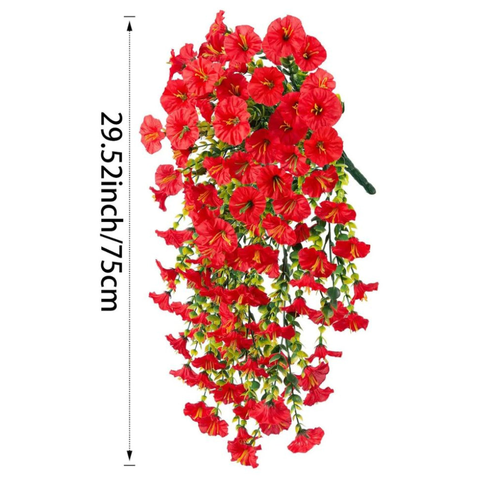 UV-bestendige kunstmatige ochtendglorie bloem hangende decoratie