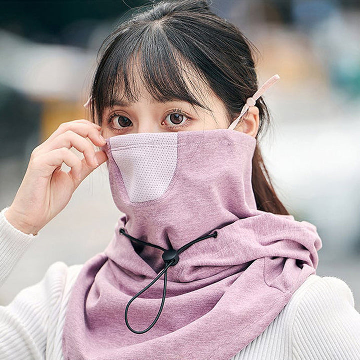 Winddicht gezichtsmasker met capuchon en nekwarmer voor fietsen