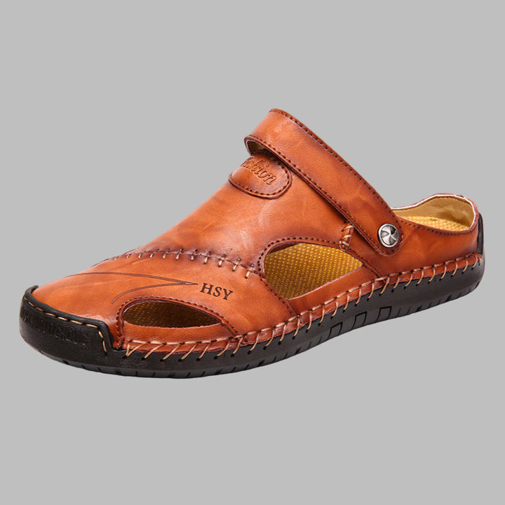 Comfortabele leren sandalen voor heren, comfortabel voor zomeravonturen