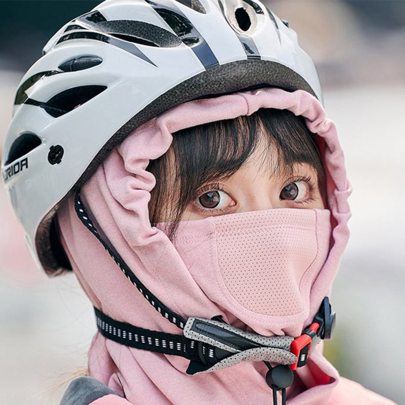 Winddicht gezichtsmasker met capuchon en nekwarmer voor fietsen