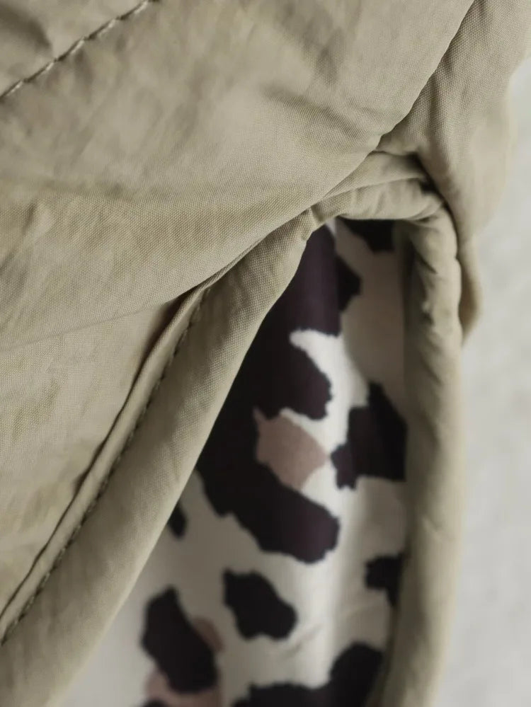 Gewatteerde Jas met Luipaardvoering voor Dames