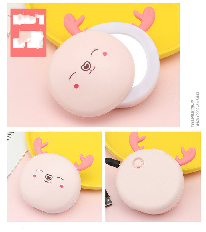 3-in-1 handwarmer met powerbank en make-upspiegel met ledlicht