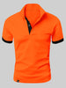 Slim Fit Heren T-shirt met Knoopsluiting