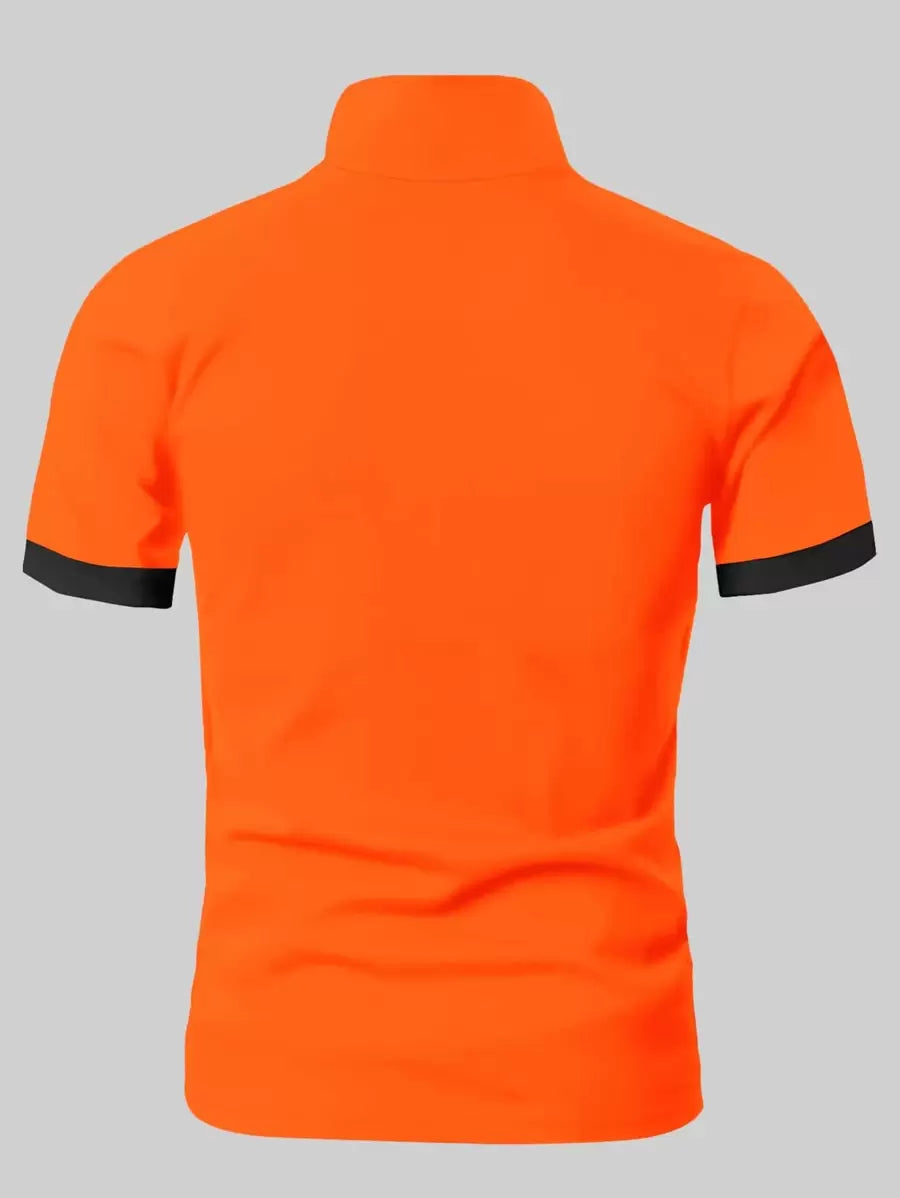 Slim Fit Heren T-shirt met Knoopsluiting