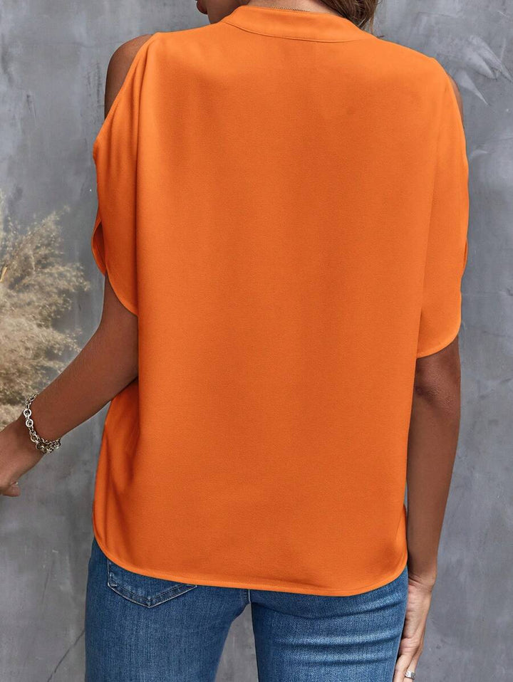 V-hals Blouse met Korte Flare Mouwen