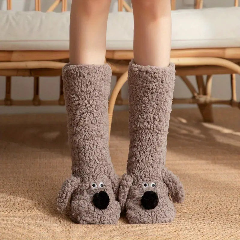 CozyPaws Winter Sokken - Pluche, Antislip & Schattige Dierenontwerpen