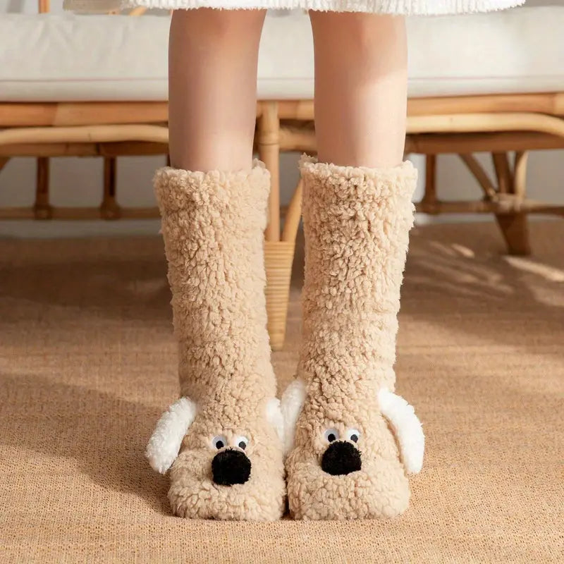 CozyPaws Winter Sokken - Pluche, Antislip & Schattige Dierenontwerpen