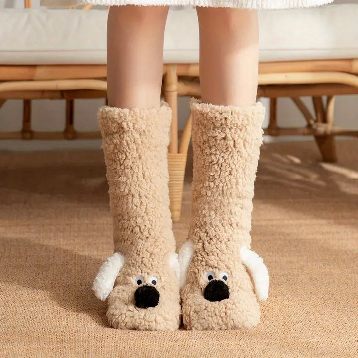 CozyPaws Winter Sokken - Pluche, Antislip & Schattige Dierenontwerpen