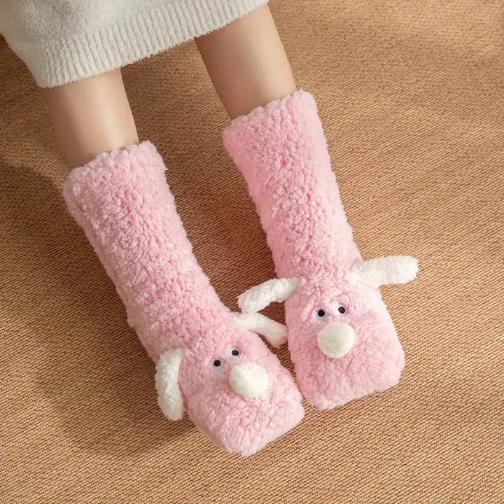 CozyPaws Winter Sokken - Pluche, Antislip & Schattige Dierenontwerpen
