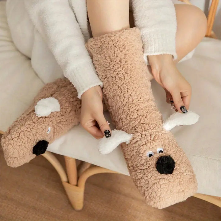CozyPaws Winter Sokken - Pluche, Antislip & Schattige Dierenontwerpen