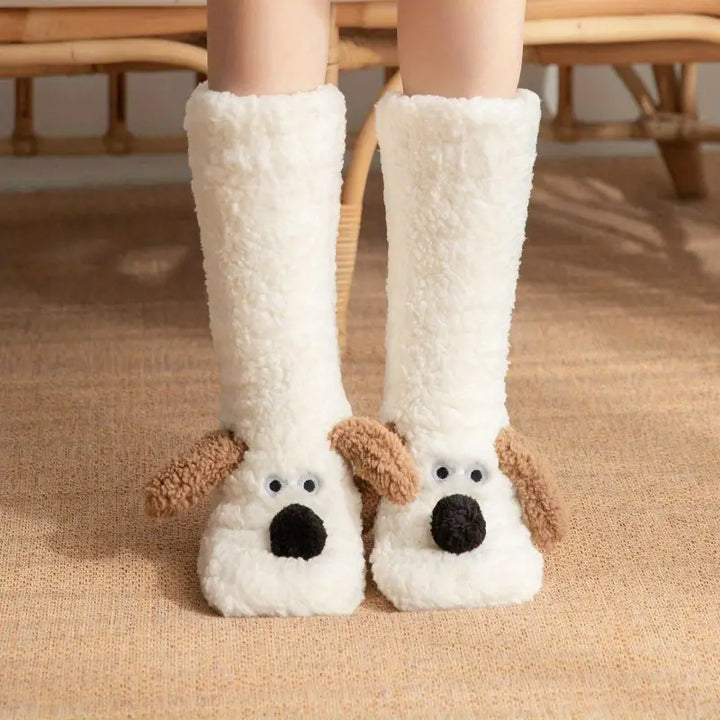 CozyPaws Winter Sokken - Pluche, Antislip & Schattige Dierenontwerpen