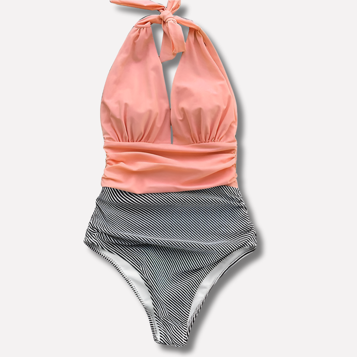 Sexy geplooide zomerstrandkleding voor dames in één stuk