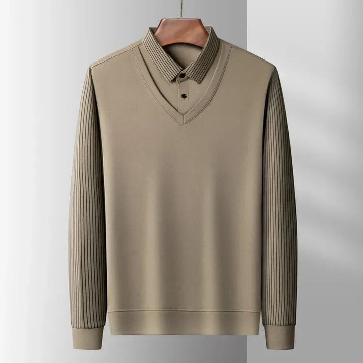 Heren Comfortabel herenpolo met ingebouwde kraaglook