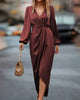 Seraphina - Sophisticated Satin Midi Dress