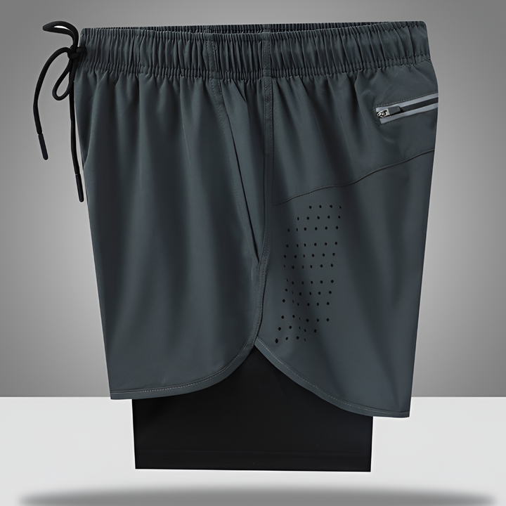 Snel drogende hardloopshorts voor heren met rits