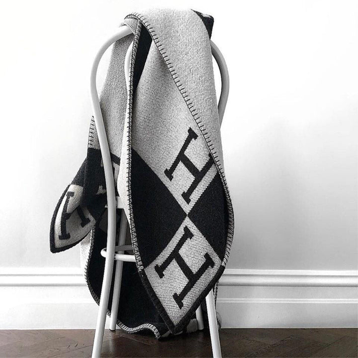 Premium Kasjmier en Wollen Plaid | Zacht en Luxueus | Goud