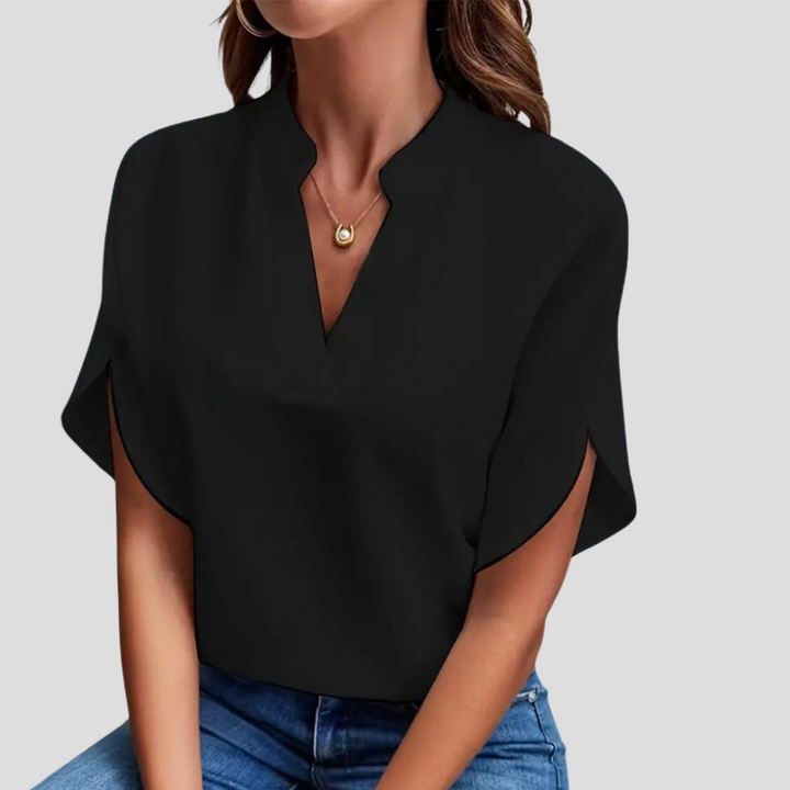 Blouse met korte mouwen van lichtgewicht, ademend materiaal