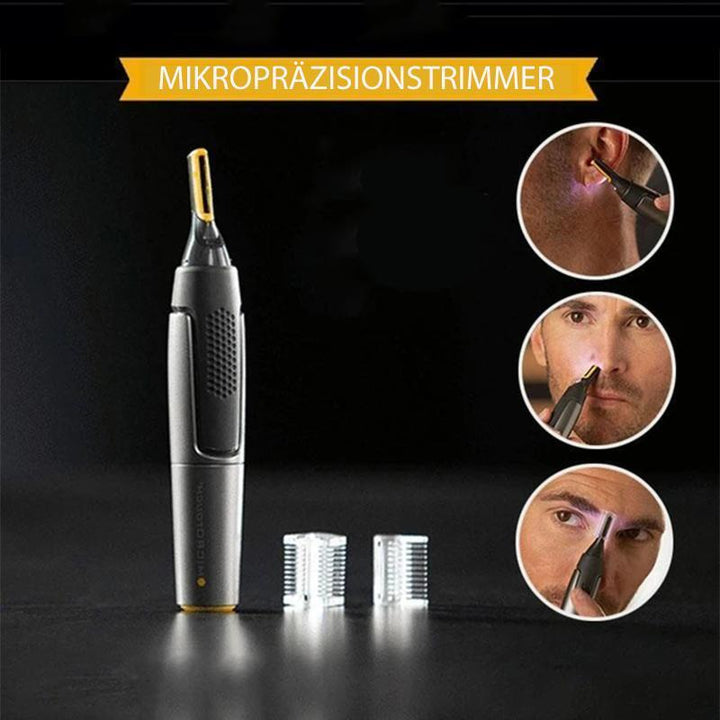 Professionele Ultradunne Precisietrimmer | Roestvrijstalen Titanium Mesjes | Geïntegreerd LED-licht | Micro-oscillatietechnologie | Voor Neus, Oren en Contouren