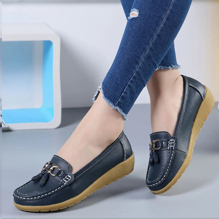 Leren Ballerina Schoenen Dames