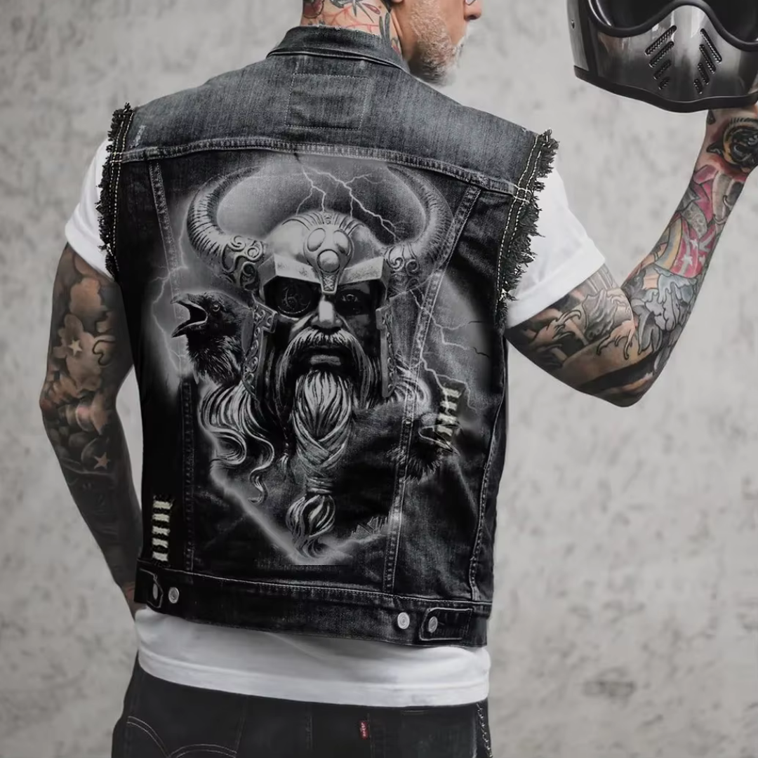 Mouwloos Denim Vest voor Heren