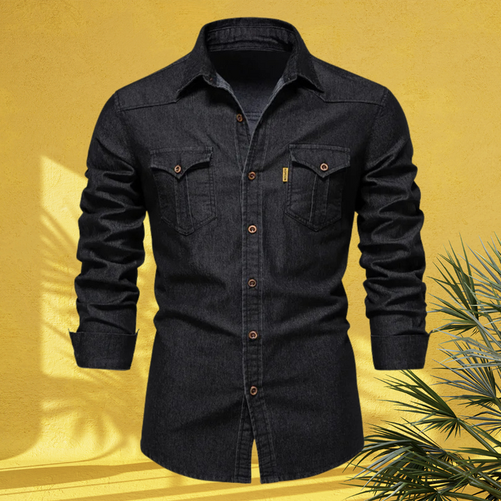 Slim Fit Denim Overhemd voor Heren