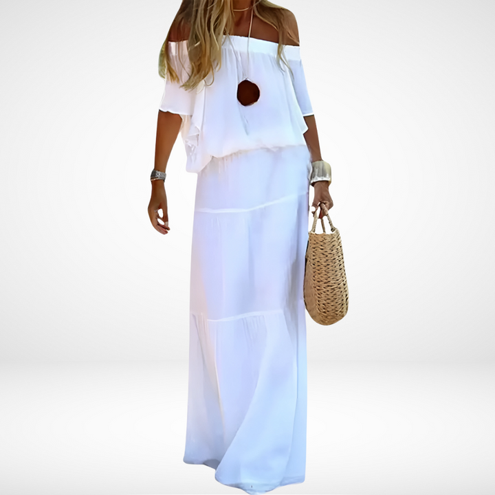 BohoBreeze – Elegante Witte Maxi Strandjurk