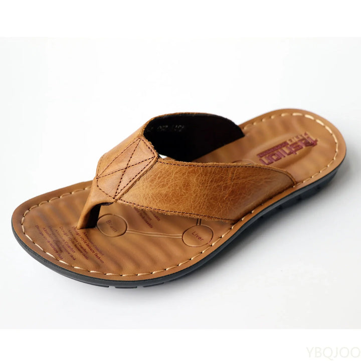 Ravon – Leren heren slippers voor de zomer