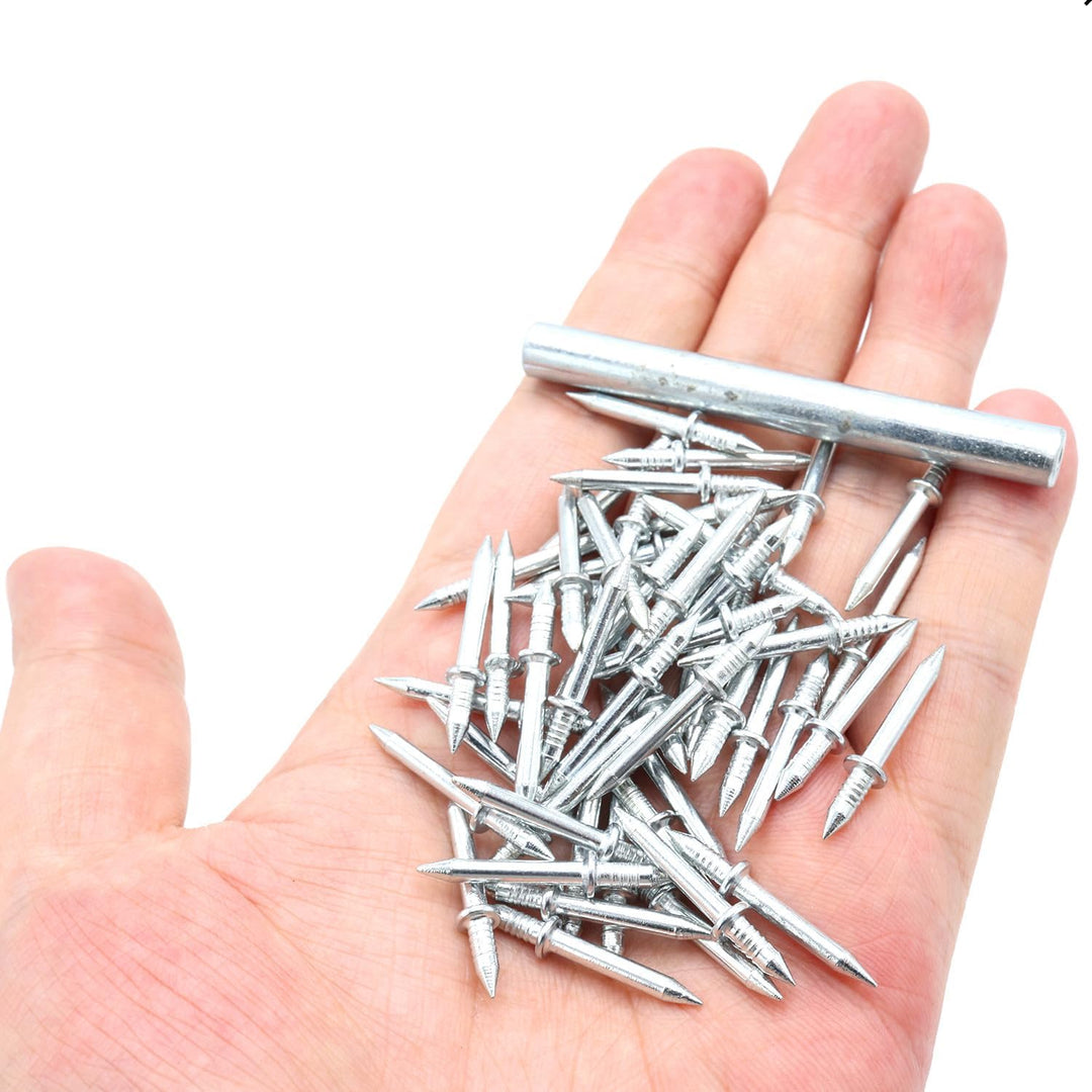 Dubbelkops afwerknagels met hulpgereedschap - Drill-Free, Hidden-Head Installation