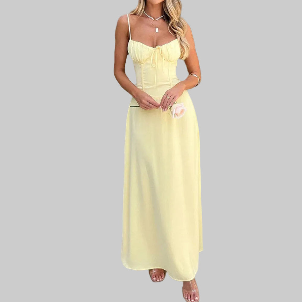 Cross-border Women's Clothing Elegant Lace-up Backless A- Line Dress