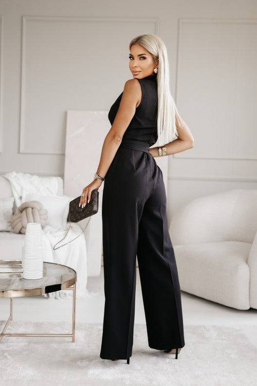 Elegante V-Hals Jumpsuit met Strikdetail