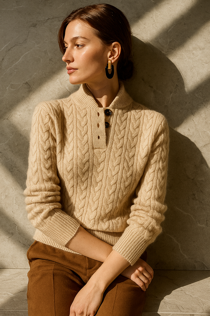 Arden kasjmier vest met knopen