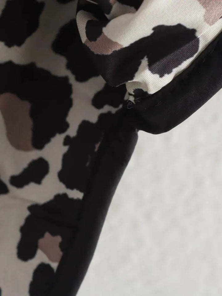 Gewatteerde Jas met Luipaardvoering voor Dames