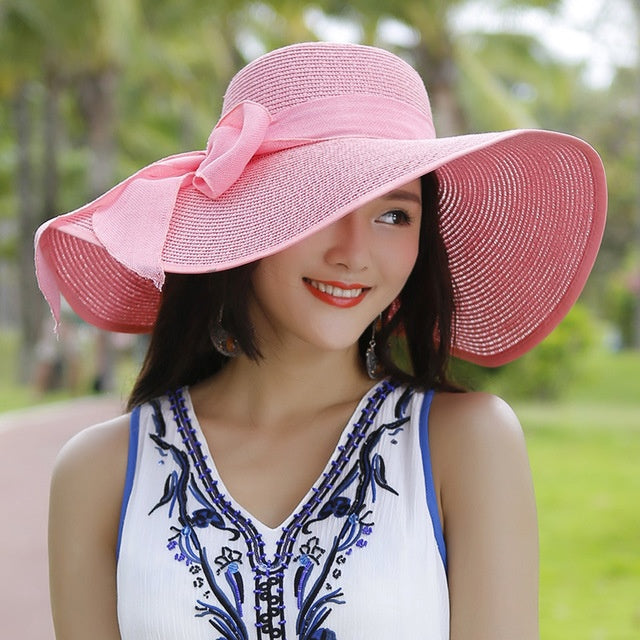 Damesstrohoed met zonbescherming – Candy