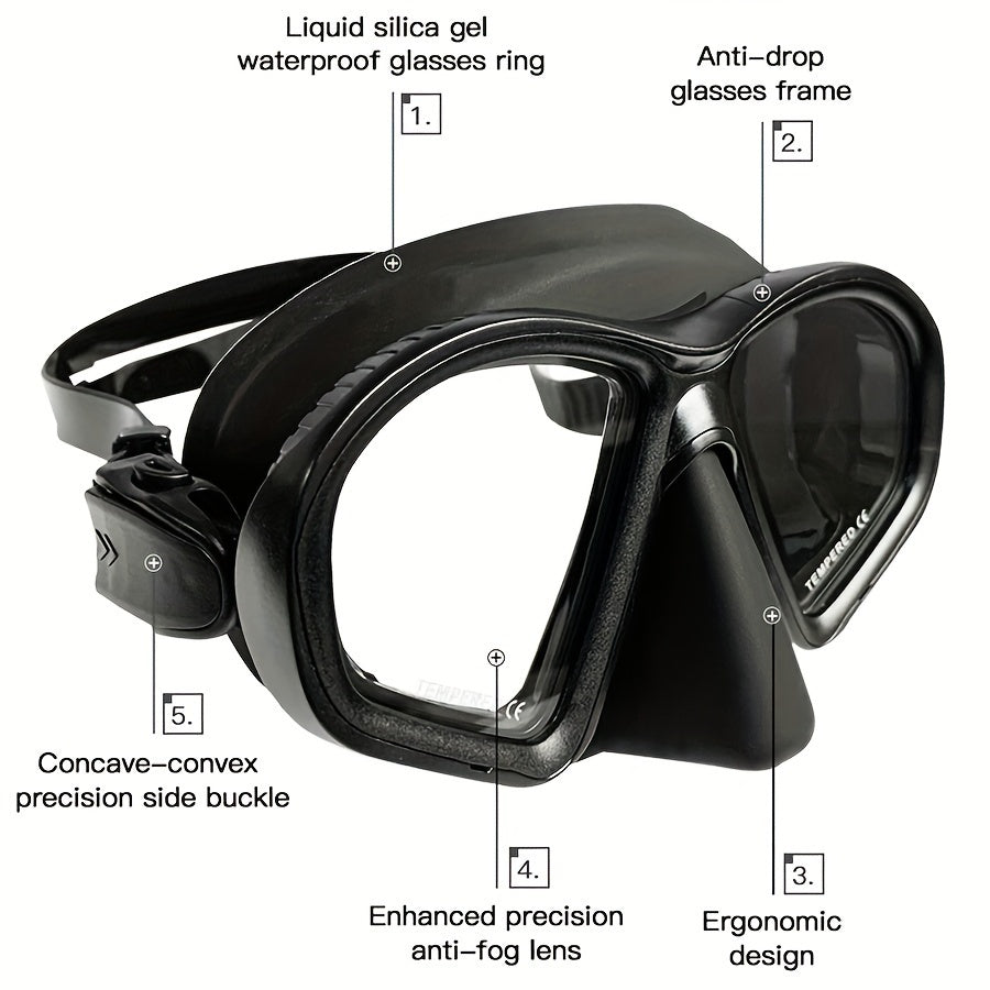 Gehard Duikmasker met Etui - Duikbril met Antifog en Camerahouder