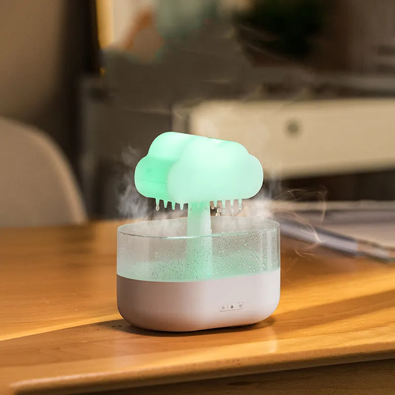 Regenwolk luchtbevochtiger 450 ml met druppelgeluid en 7 kleuren licht